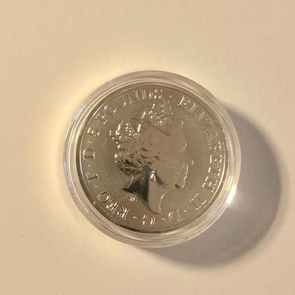 2020 Queen's Beast White Horse of Hanover 2 oz Silver Coin in capsule - Picture 2 of 4